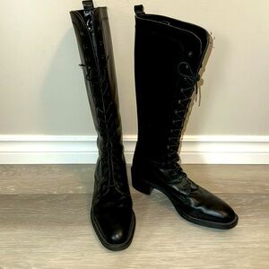 Vintage lace up leather boots